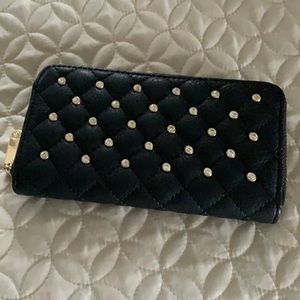 Black and rhinestone wallet